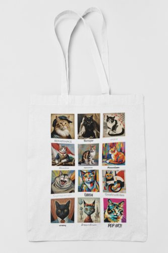 Művészet és Macskák vászontáska/ Tote Bag