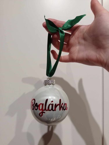 Üveg gömb - Karácsonyfa dísz - egyedi felirattal