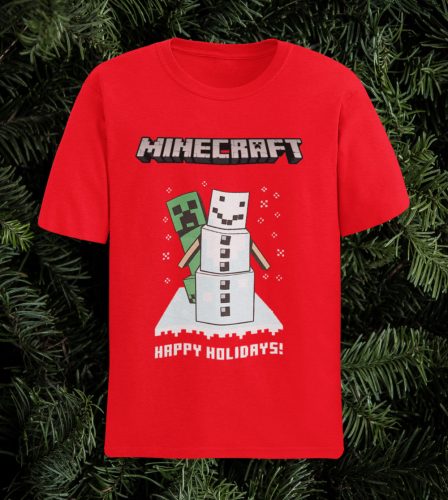 Minecraft Karácsony  - Környakú gyermek póló