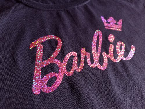 BARBIE - Csillogó feliratos női póló