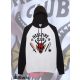 HELLFIRE CLUB pulóver, fekete - fehér hoodie